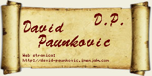 David Paunković vizit kartica